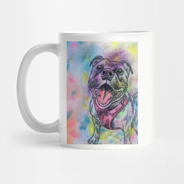 Staffordshire Bull Terrier Rainbow by Merlinsmates